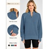image:imageANRABESS Womens Sweaters Fall Waffle Knit Quarter Zip Pullover Top  Long Sleeve Oversized Collared Thumb Hole Shirts Soft Cozy Warm Work Business Casual OutfitsTravel Vacation Winter ClothesSlate Blue