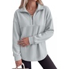image:imageANRABESS Sweatshirts for Women Loose Fit Quarter Zip Pullover  Soft Cozy Long Sleeve Tops School Work Rreppy Giong Out Clothes Casual Cute Relaxed Loungewear Fall Winter Fashion OutfitsLight Grey