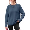 image:imageANRABESS Women Fall Oversized Long Batwing Sleeve Ribbed Sweaters  2026 Fall Fashion Outfits Crew Neck Slit Side Pullover TopCasual Winter Layering Clothing Work Travel amp Everyday WearDusty Blue