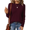 image:imageANRABESS Womens Fall Long Sleeve Argyle Knit Sweaters  Soft Ribbed Knit Crewneck Pullover Tops Comfort Winter Classic Layering Clothes 2026 Casual Everyday WearDark Red