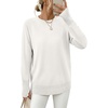 image:imageANRABESS Womens Fall Long Sleeve Lightweight Sweaters  Crew Neck Thumb Hole Pullover Tops Casual Loose Fit Going Out Travel AllDay Wear Spring Winter Layering ClothesCream White