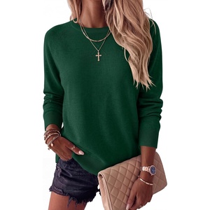 image:imageANRABESS Sweater for Women Lightweight Knit Fall Pullover  Crewneck Long Sleeve Tops Soft Loose Fit Basic Casual Office Layering Daily Wear Winter Trendy OutfitsForest Green