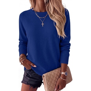 image:imageANRABESS Sweater for Women Lightweight Knit Fall Pullover  Crewneck Long Sleeve Tops Soft Loose Fit Basic Casual Office Layering Daily Wear Winter Trendy OutfitsRoyal Blue
