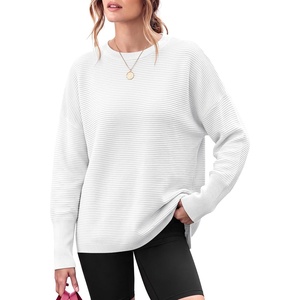image:imageANRABESS Women Fall Oversized Long Batwing Sleeve Ribbed Sweaters  2026 Fall Fashion Outfits Crew Neck Slit Side Pullover TopCasual Winter Layering Clothing Work Travel amp Everyday WearWhite