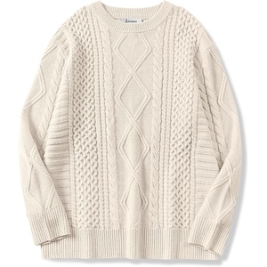 image:imageANRABESS Womens Oversized Cable Knit Fall Pullover Sweaters  Long Sleeve Crewneck Casual Chunky Tops Quiet Luxury Style Easy Layering Piece 2026 Winter Fashion Holiday OutfitsApricot