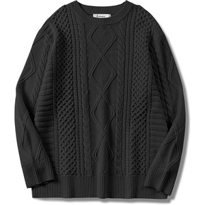 image:imageANRABESS Womens Oversized Cable Knit Fall Pullover Sweaters  Long Sleeve Crewneck Casual Chunky Tops Quiet Luxury Style Easy Layering Piece 2026 Winter Fashion Holiday OutfitsBlack