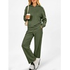 image:imageANRABESS 2 Piece Sets for Women Sweatsuits Fleece Lined 2026 Fall Outfits  Cozy Hoodie amp Wide Leg Sweatpants with Pockets Comfy Matching Lounge Set Casual Travel Airport Clothes Workout TracksuitsArmy Green