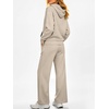 image:imageANRABESS 2 Piece Sets for Women Sweatsuits Fleece Lined 2026 Fall Outfits  Cozy Hoodie amp Wide Leg Sweatpants with Pockets Comfy Matching Lounge Set Casual Travel Airport Clothes Workout TracksuitsGrey Beige