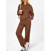 image:imageANRABESS 2 Piece Sets for Women Sweatsuits Fleece Lined 2026 Fall Outfits  Cozy Hoodie amp Wide Leg Sweatpants with Pockets Comfy Matching Lounge Set Casual Travel Airport Clothes Workout TracksuitsCaramel