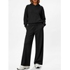 image:imageANRABESS 2 Piece Sets for Women Sweatsuits Fleece Lined 2026 Fall Outfits  Cozy Hoodie amp Wide Leg Sweatpants with Pockets Comfy Matching Lounge Set Casual Travel Airport Clothes Workout TracksuitsBlack