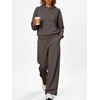 image:imageANRABESS 2 Piece Sets for Women Sweatsuits Fleece Lined 2026 Fall Outfits  Cozy Hoodie amp Wide Leg Sweatpants with Pockets Comfy Matching Lounge Set Casual Travel Airport Clothes Workout TracksuitsBrown