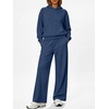 image:imageANRABESS 2 Piece Sets for Women Sweatsuits Fleece Lined 2026 Fall Outfits  Cozy Hoodie amp Wide Leg Sweatpants with Pockets Comfy Matching Lounge Set Casual Travel Airport Clothes Workout TracksuitsNavy Blue