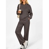 image:imageANRABESS 2 Piece Sets for Women Sweatsuits Fleece Lined 2026 Fall Outfits  Cozy Hoodie amp Wide Leg Sweatpants with Pockets Comfy Matching Lounge Set Casual Travel Airport Clothes Workout TracksuitsBrown
