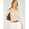 image:imageANRABESS Cardigan Sweaters for Women Oversized Crop 2026 Fall Outfits  Chunky Knit Button Down V Neck Long SleeveCozy Soft Open Front Dropshoulder fit Dressy Casual Cute Work Vacation ClothingApricot