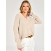 image:imageANRABESS Cardigan Sweaters for Women Oversized Crop 2026 Fall Outfits  Chunky Knit Button Down V Neck Long SleeveCozy Soft Open Front Dropshoulder fit Dressy Casual Cute Work Vacation ClothingApricot