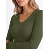 image:imageANRABESS Fall Long Sleeve Shirts for Women Wool Blend Tops  V Neck Slim Fit Knit Basic Tee Comfy Soft Lightweight Sweater Casual Going Out amp Work Daily Wear Winter Layering ClothesArmy Green
