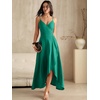 image:imageANRABESS Formal Dresses for Women Evening Party Cocktail Long Dress Split Elegant V Neck Wrap Ruffle Wedding Guest DressesLake Green