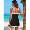 image:imageANRABESS Swimsuits for Women One Piece Swim Dress Black White XL  Tummy Control Tie Knot Bathing Suit Full Coverage Wrap Skirt Slim Fit Modest Swimdress Summer Beach Resort Pool Swimwear