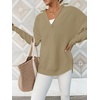 image:imageANRABESS Women Long Sleeve Quarter Zip Pullover Fall Sweater  Collared High Neck Thumb Holes ShirtsSoft Ribbed Knit Top for LeggingsWork Business Casual OutfitsTravel Vacation ClothingKhaki
