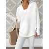 image:imageANRABESS Women Long Sleeve Quarter Zip Pullover Fall Sweater  Collared High Neck Thumb Holes ShirtsSoft Ribbed Knit Top for LeggingsWork Business Casual OutfitsTravel Vacation ClothingWhite