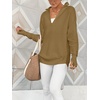 image:imageANRABESS Women Long Sleeve Quarter Zip Pullover Fall Sweater  Collared High Neck Thumb Holes ShirtsSoft Ribbed Knit Top for LeggingsWork Business Casual OutfitsTravel Vacation ClothingBrown