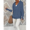 image:imageANRABESS Women Long Sleeve Quarter Zip Pullover Fall Sweater  Collared High Neck Thumb Holes ShirtsSoft Ribbed Knit Top for LeggingsWork Business Casual OutfitsTravel Vacation ClothingBlue