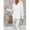 image:imageANRABESS Women Long Sleeve Quarter Zip Pullover Fall Sweater  Collared High Neck Thumb Holes ShirtsSoft Ribbed Knit Top for LeggingsWork Business Casual OutfitsTravel Vacation ClothingWhite
