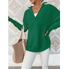 image:imageANRABESS Women Long Sleeve Quarter Zip Pullover Fall Sweater  Collared High Neck Thumb Holes ShirtsSoft Ribbed Knit Top for LeggingsWork Business Casual OutfitsTravel Vacation ClothingGreen