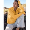 image:imageANRABESS Women Long Sleeve Quarter Zip Pullover Fall Sweater  Collared High Neck Thumb Holes ShirtsSoft Ribbed Knit Top for LeggingsWork Business Casual OutfitsTravel Vacation ClothingYellow