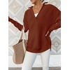 image:imageANRABESS Women Long Sleeve Quarter Zip Pullover Fall Sweater  Collared High Neck Thumb Holes ShirtsSoft Ribbed Knit Top for LeggingsWork Business Casual OutfitsTravel Vacation ClothingRust