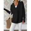 image:imageANRABESS Women Long Sleeve Quarter Zip Pullover Fall Sweater  Collared High Neck Thumb Holes ShirtsSoft Ribbed Knit Top for LeggingsWork Business Casual OutfitsTravel Vacation ClothingBlack