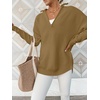 image:imageANRABESS Women Long Sleeve Quarter Zip Pullover Fall Sweater  Collared High Neck Thumb Holes ShirtsSoft Ribbed Knit Top for LeggingsWork Business Casual OutfitsTravel Vacation ClothingBrown