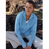 image:imageANRABESS Women Long Sleeve Quarter Zip Pullover Fall Sweater  Collared High Neck Thumb Holes ShirtsSoft Ribbed Knit Top for LeggingsWork Business Casual OutfitsTravel Vacation ClothingLight Blue