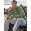 image:imageANRABESS Women Long Sleeve Quarter Zip Pullover Fall Sweater  Collared High Neck Thumb Holes ShirtsSoft Ribbed Knit Top for LeggingsWork Business Casual OutfitsTravel Vacation ClothingLight Green