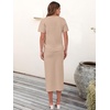 image:imageANRABESS Womens 2 Piece Striped Sweater Skirt Set  Comfy Knit Matching Outfit Short Sleeve Top amp Midi Pencil Skirt Summer Fall Spring Clothes for Work Casual Outing TravelBright Tan