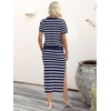image:imageANRABESS Womens 2 Piece Striped Sweater Skirt Set  Comfy Knit Matching Outfit Short Sleeve Top amp Midi Pencil Skirt Summer Fall Spring Clothes for Work Casual Outing TravelBlue White