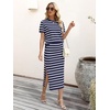image:imageANRABESS Womens 2 Piece Striped Sweater Skirt Set  Comfy Knit Matching Outfit Short Sleeve Top amp Midi Pencil Skirt Summer Fall Spring Clothes for Work Casual Outing TravelBlue White