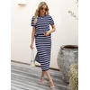 image:imageANRABESS Womens 2 Piece Striped Sweater Skirt Set  Comfy Knit Matching Outfit Short Sleeve Top amp Midi Pencil Skirt Summer Fall Spring Clothes for Work Casual Outing TravelBlue White