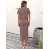 image:imageANRABESS Womens 2 Piece Striped Sweater Skirt Set  Comfy Knit Matching Outfit Short Sleeve Top amp Midi Pencil Skirt Summer Fall Spring Clothes for Work Casual Outing TravelNutmeg