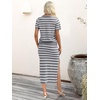 image:imageANRABESS Womens 2 Piece Striped Sweater Skirt Set  Comfy Knit Matching Outfit Short Sleeve Top amp Midi Pencil Skirt Summer Fall Spring Clothes for Work Casual Outing TravelGrey White