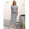 image:imageANRABESS Womens 2 Piece Striped Sweater Skirt Set  Comfy Knit Matching Outfit Short Sleeve Top amp Midi Pencil Skirt Summer Fall Spring Clothes for Work Casual Outing TravelGrey White