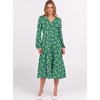 image:imageANRABESS Womens Fall Long Sleeve Boho Floral Tiered Midi Dress  VNeck Lantern Sleeve ALine Dresses with Pockets Comfy Stretchy Casual Work Vacation Daily Wear Winter Spring OutfitsFloral White Green
