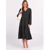 image:imageANRABESS Womens Fall Long Sleeve Boho Floral Tiered Midi Dress  VNeck Lantern Sleeve ALine Dresses with Pockets Comfy Stretchy Casual Work Vacation Daily Wear Winter Spring OutfitsBlack