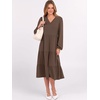 image:imageANRABESS Womens Fall Long Sleeve Boho Floral Tiered Midi Dress  VNeck Lantern Sleeve ALine Dresses with Pockets Comfy Stretchy Casual Work Vacation Daily Wear Winter Spring OutfitsCoffee