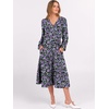 image:imageANRABESS Womens Fall Long Sleeve Boho Floral Tiered Midi Dress  VNeck Lantern Sleeve ALine Dresses with Pockets Comfy Stretchy Casual Work Vacation Daily Wear Winter Spring OutfitsFloral Purple Black