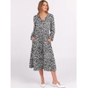 image:imageANRABESS Womens Fall Long Sleeve Boho Floral Tiered Midi Dress  VNeck Lantern Sleeve ALine Dresses with Pockets Comfy Stretchy Casual Work Vacation Daily Wear Winter Spring OutfitsFloral Black