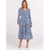 image:imageANRABESS Womens Fall Long Sleeve Boho Floral Tiered Midi Dress  VNeck Lantern Sleeve ALine Dresses with Pockets Comfy Stretchy Casual Work Vacation Daily Wear Winter Spring OutfitsFloral Blue