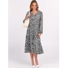 image:imageANRABESS Womens Fall Long Sleeve Boho Floral Tiered Midi Dress  VNeck Lantern Sleeve ALine Dresses with Pockets Comfy Stretchy Casual Work Vacation Daily Wear Winter Spring OutfitsFloral Black