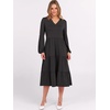 image:imageANRABESS Womens Fall Long Sleeve Boho Floral Tiered Midi Dress  VNeck Lantern Sleeve ALine Dresses with Pockets Comfy Stretchy Casual Work Vacation Daily Wear Winter Spring OutfitsBlack