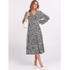 image:imageANRABESS Womens Fall Long Sleeve Boho Floral Tiered Midi Dress  VNeck Lantern Sleeve ALine Dresses with Pockets Comfy Stretchy Casual Work Vacation Daily Wear Winter Spring OutfitsFloral Black